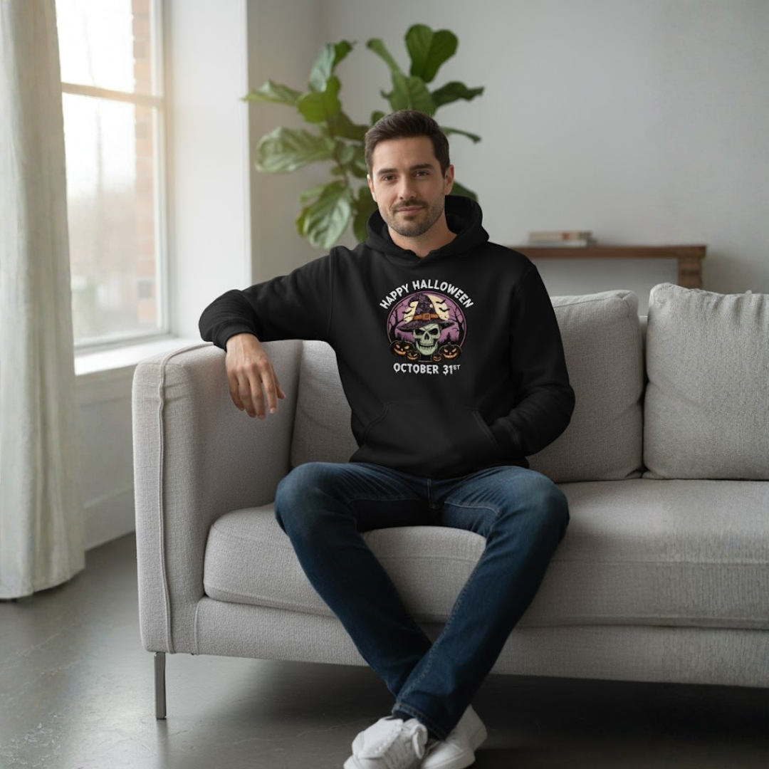 Aamera Mens Printed Hoodies Sweatshirt Black