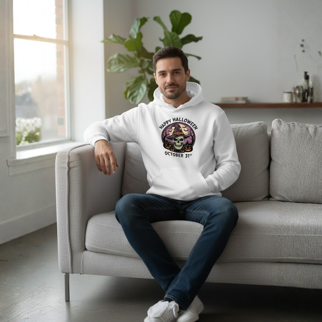 Aamera Mens Printed Hoodies Sweatshirt White