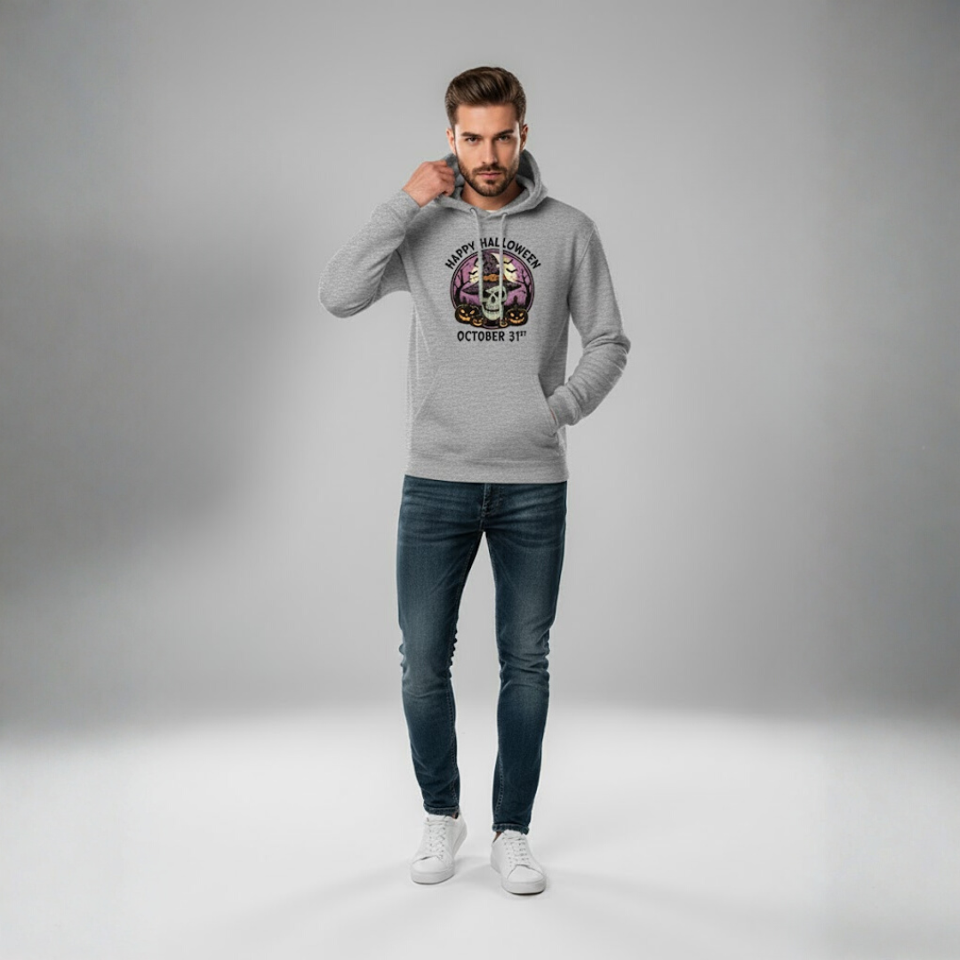 Aamera Mens Printed Hoodies Sweatshirt Gray