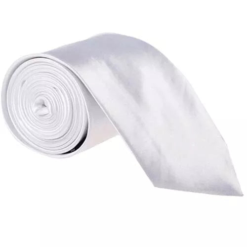 White Skinny Slim Tie - Aamera Fashion