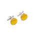 Yellow Luxury Fabric cufflinks for men - Aamera Fashion