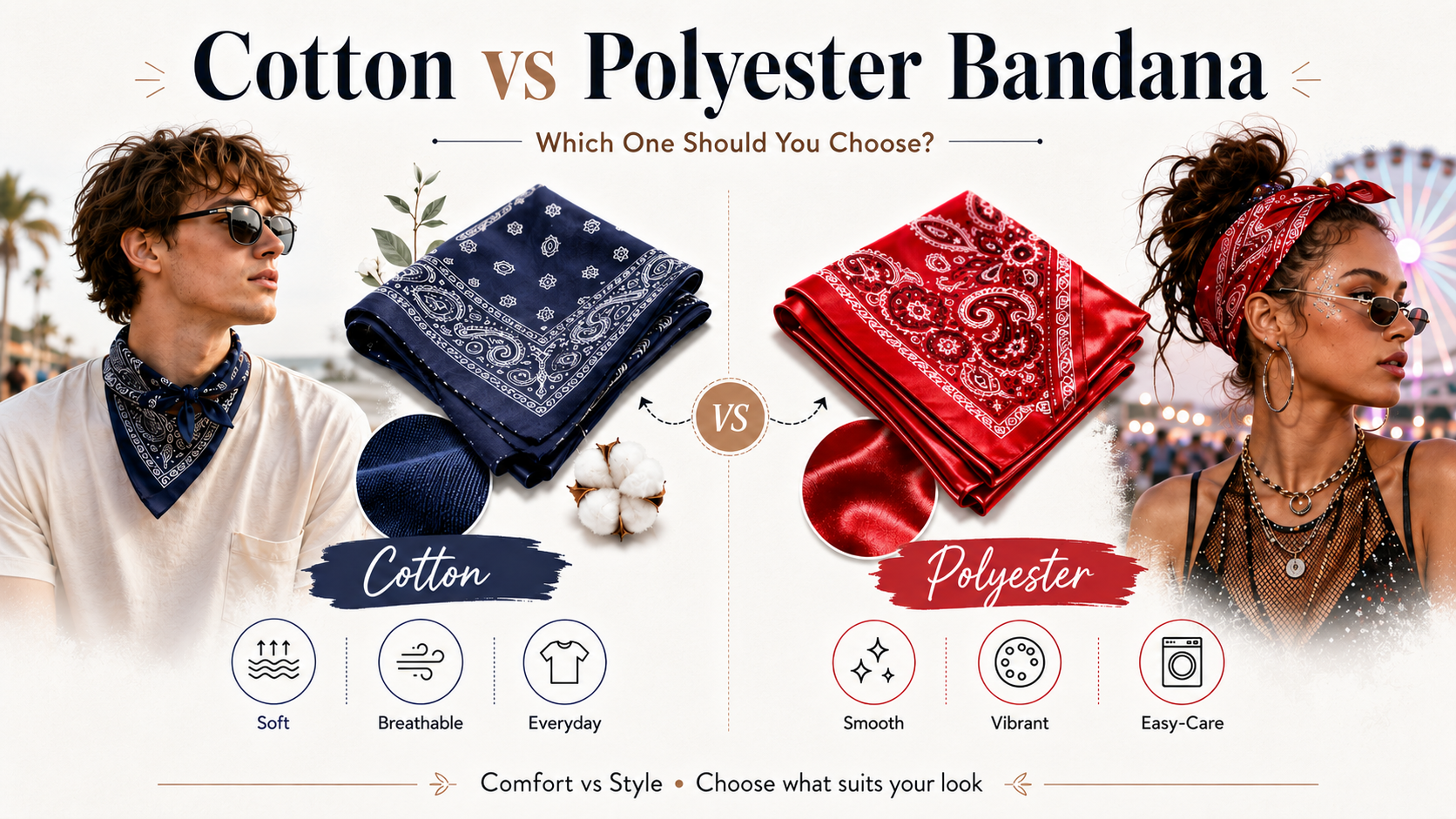 Cotton vs Polyester Bandana: Which One Should You Choose?