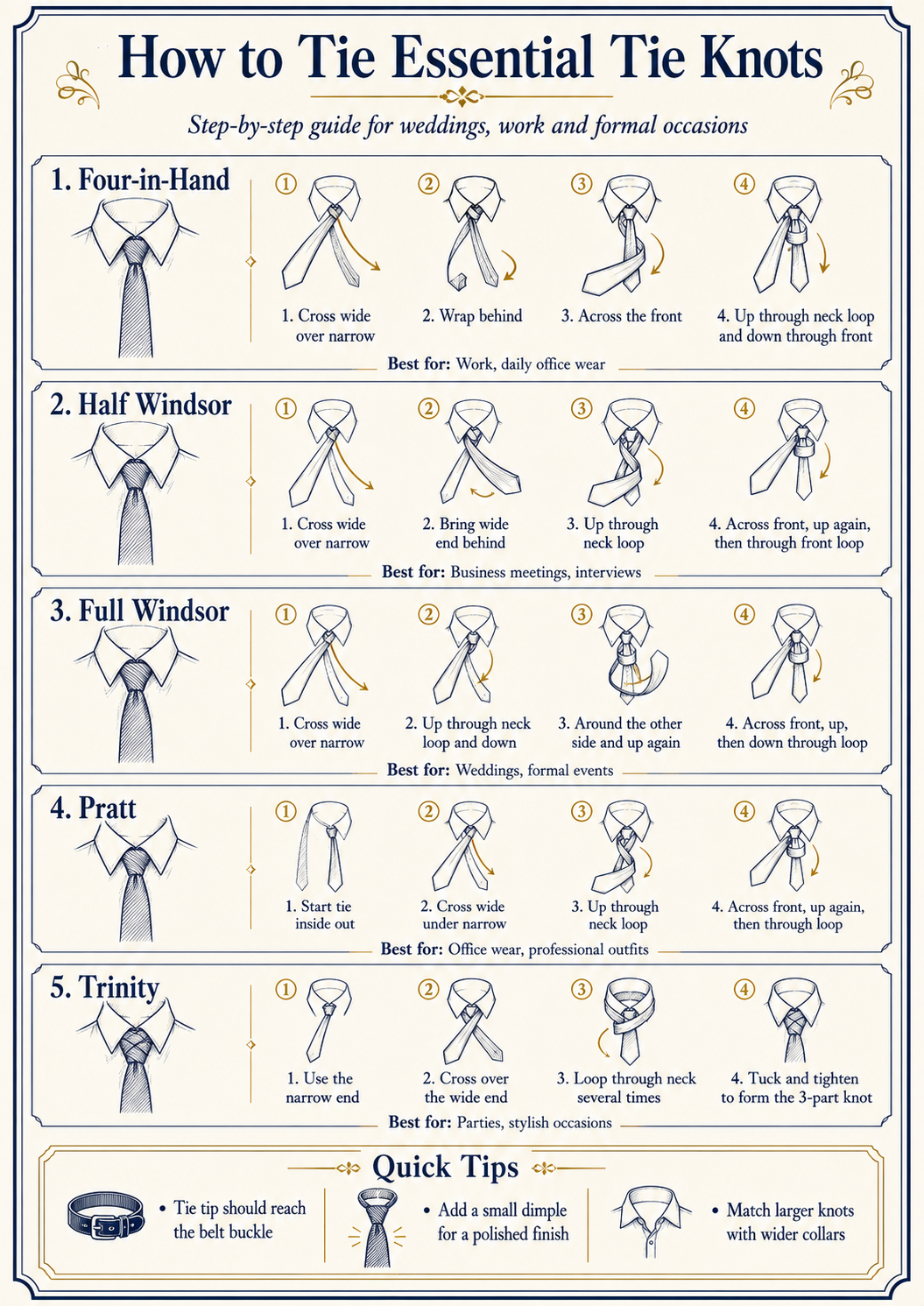 Different Tie Knots Every Gentleman Should Know for Weddings, Work and Formal Occasions