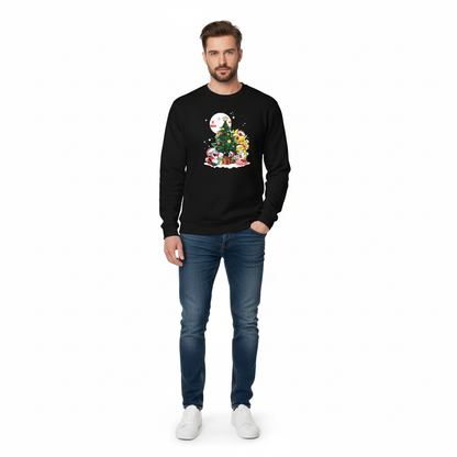 Black Super Mario Christmas Sweatshirt – Mario, Peach &amp; Bowser Christmas Tree Festive Jumper