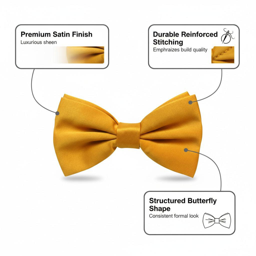 Yellow Bow Tie for Men
