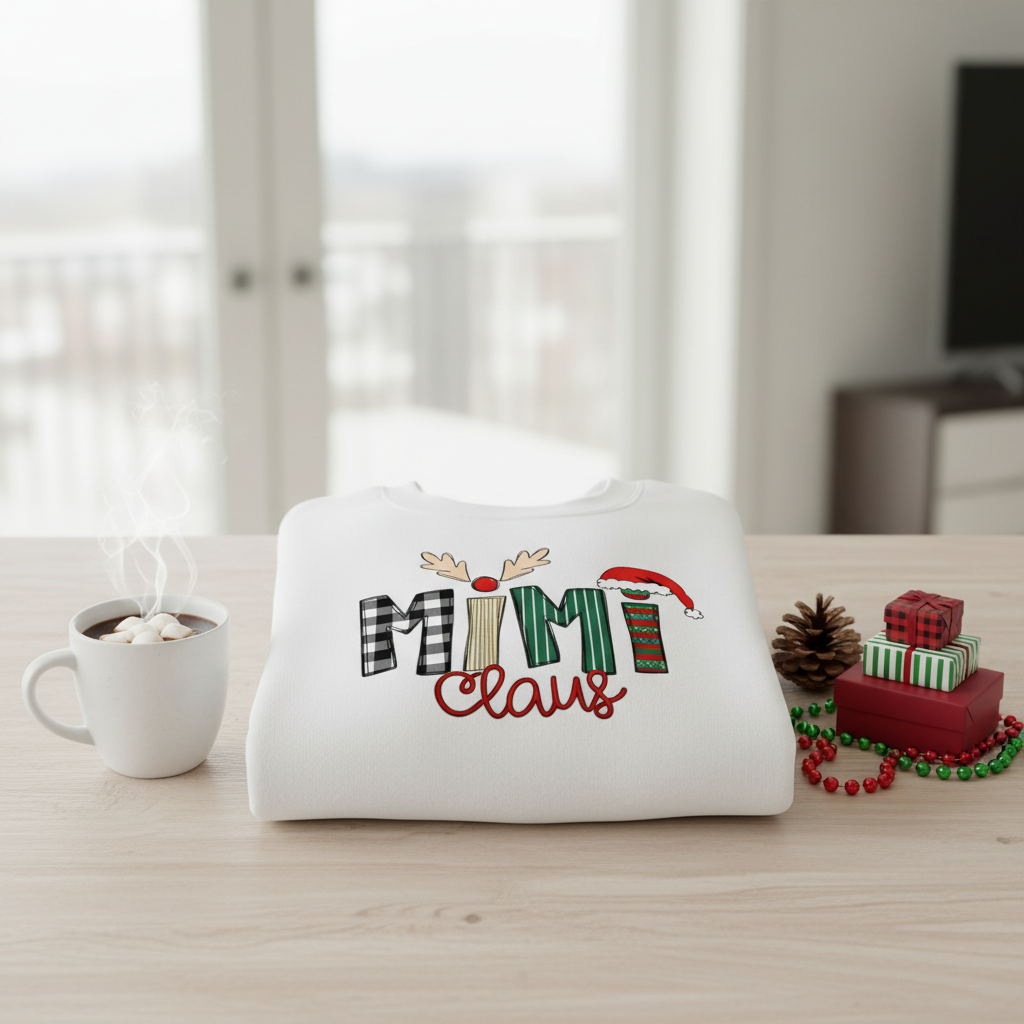 Mimi Claus” Sweatshirt – Cute Grandparent Christmas Design Holiday Festive Jumper