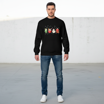 “Holiday Sips Collection” Sweatshirt – Festive Drinks-Themed Christmas Winter Jumper
