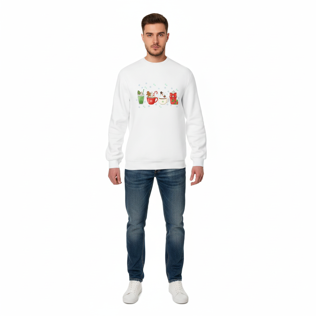 “Holiday Sips Collection” Sweatshirt – Festive Drinks-Themed Christmas Winter Jumper