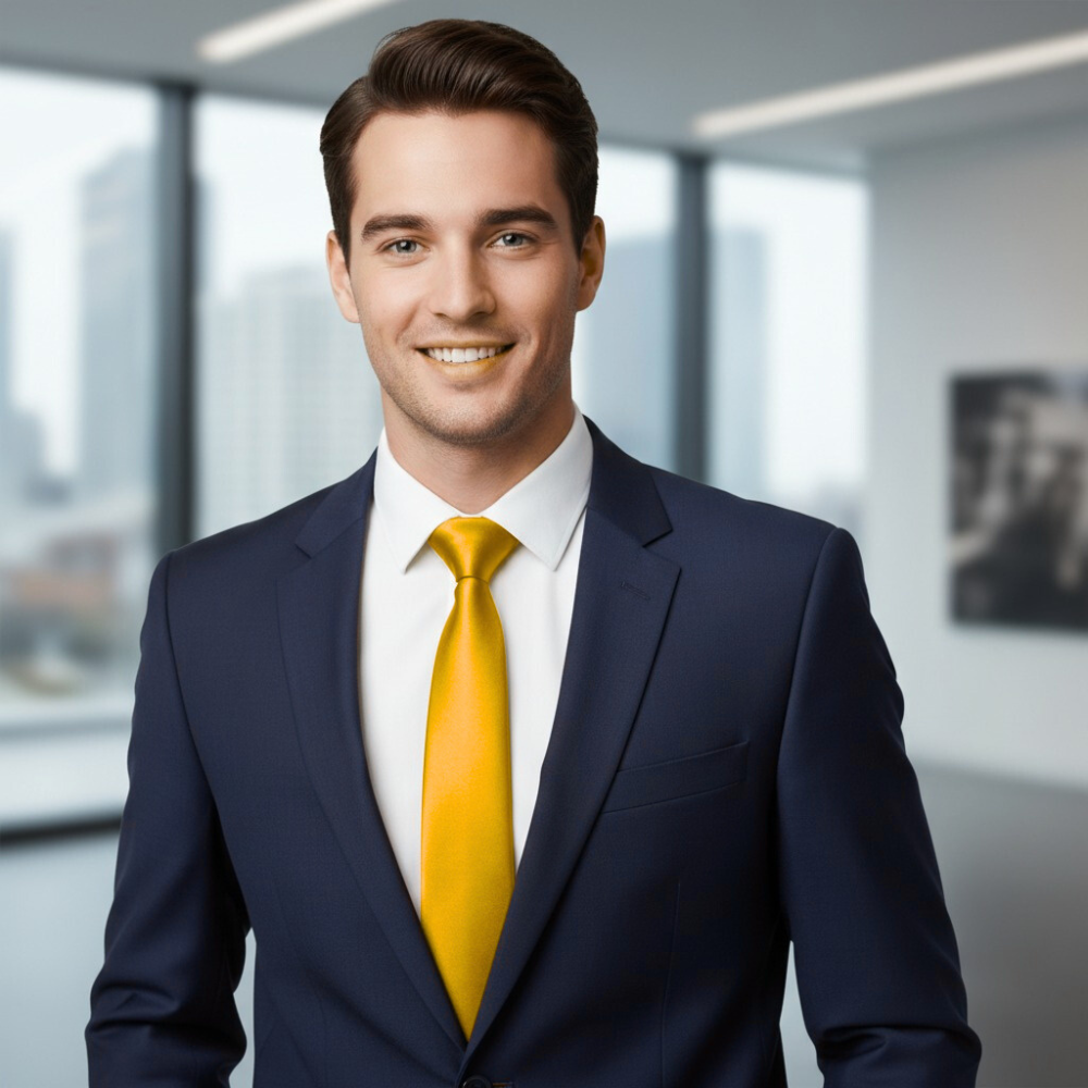 Yellow Skinny Slim Tie