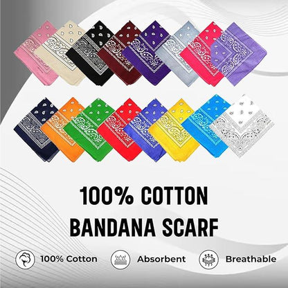 Dark Purple Paisley Cotton Bandana in 3 Pack - Aamera Fashion