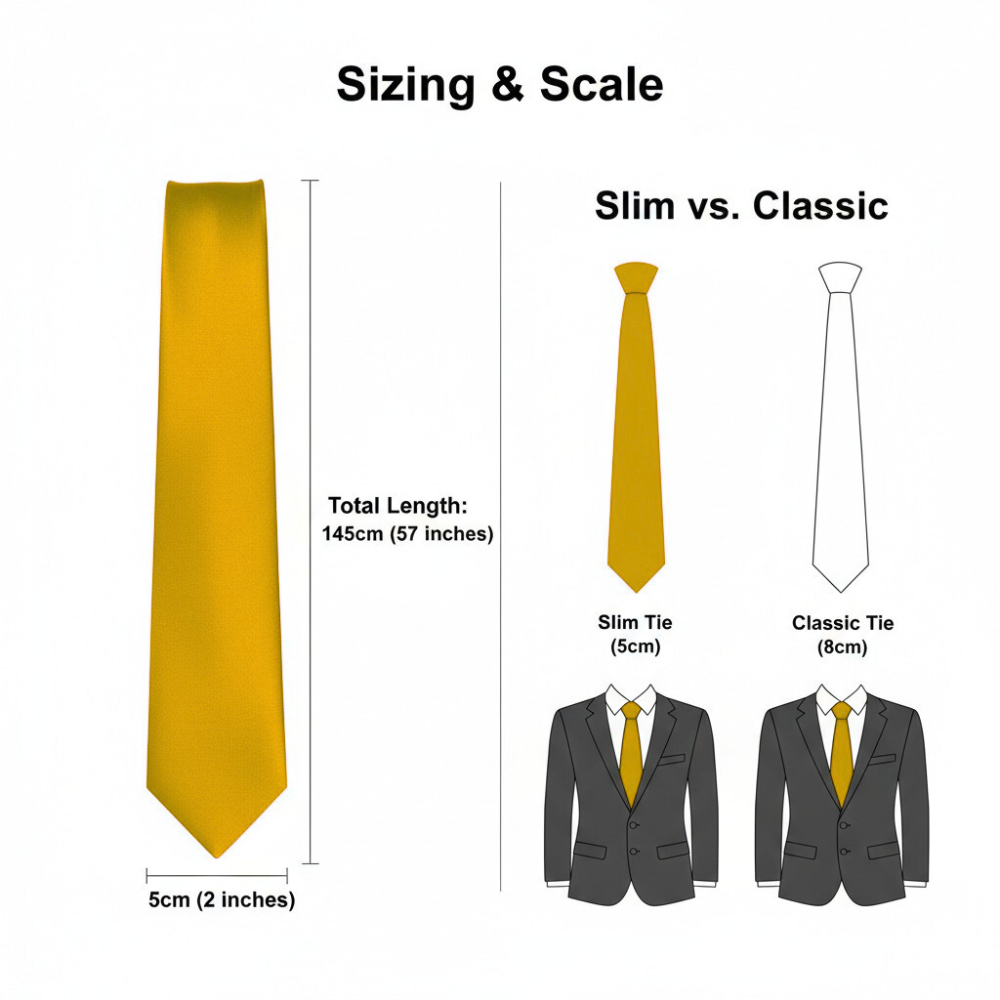 Yellow Skinny Slim Tie