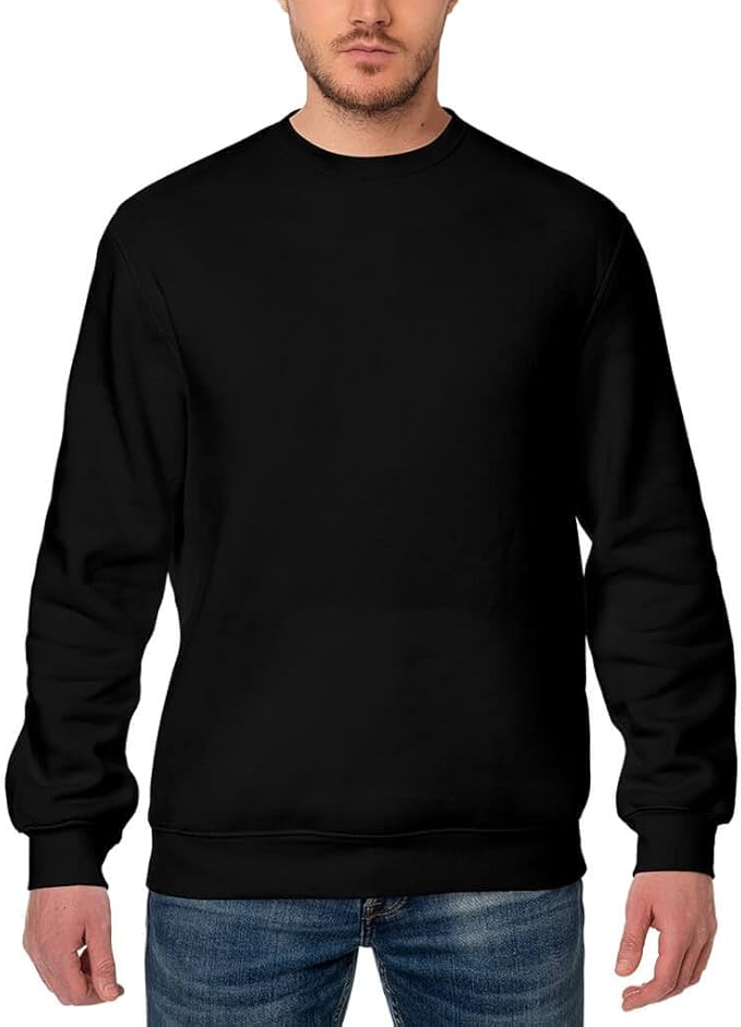 Mens Black Relaxed Fit Sweatshirt Plain