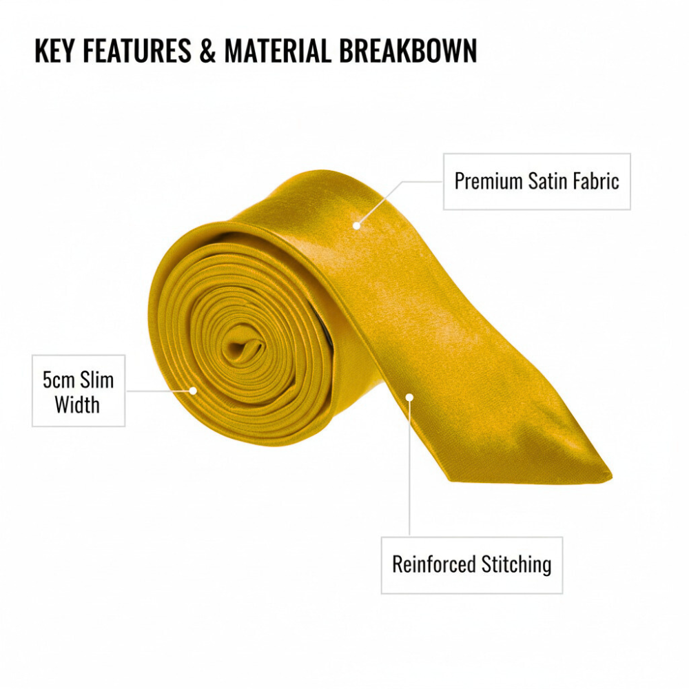 Yellow Skinny Slim Tie