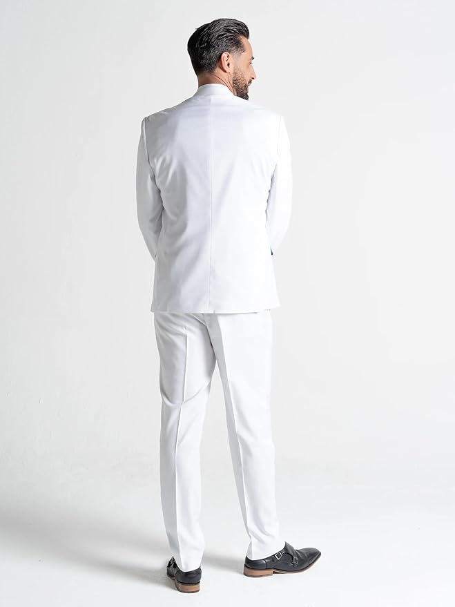 Buy Henry Mens White Slim Fit Three Piece Suit - Weddings, Office, Meeting Formal Event Suit Order Suit Online - The Tie Company