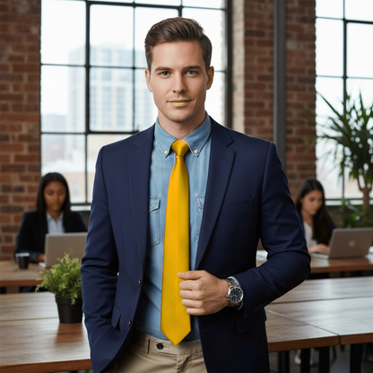 Yellow Skinny Slim Tie