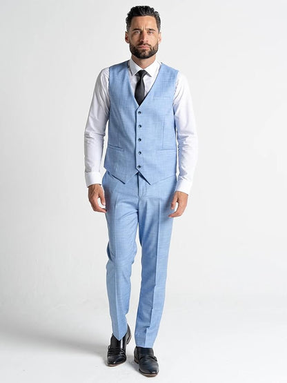 Buy Henry Mens Blue Slim Fit Three Piece Suit - Weddings, Office, Meeting, Formal, Events Suit, Order Suit Online. - The Tie Company