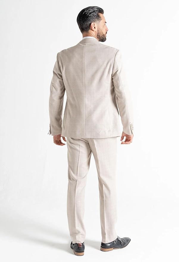 Cream Tweed Three Piece Suit â€“ Tailored Fit Blazer, Waistcoat, and Trousers â€“ Elegant Vintage-Inspired Formalwear for Weddings and Special Occasions - The Tie Company