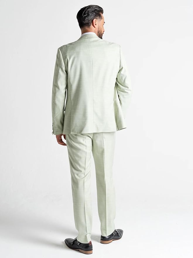 Edward Pastel Green Three-Piece Suit â€“ Slim Fit, Notch Lapel, Single-Breasted, Two-Button Closure â€“ Ideal for Weddings and Formal Events - The Tie Company
