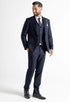 Chelsea Men’s Navy Blue Check Three-Piece Suit