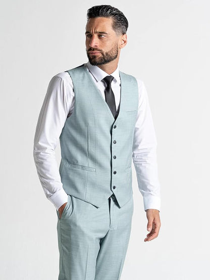 Edward Mint Green Three-Piece Suit â€“ Slim Fit, Notch Lapel, Single-Breasted, Two-Button Closure â€“ Ideal for Weddings and Formal Events - The Tie Company