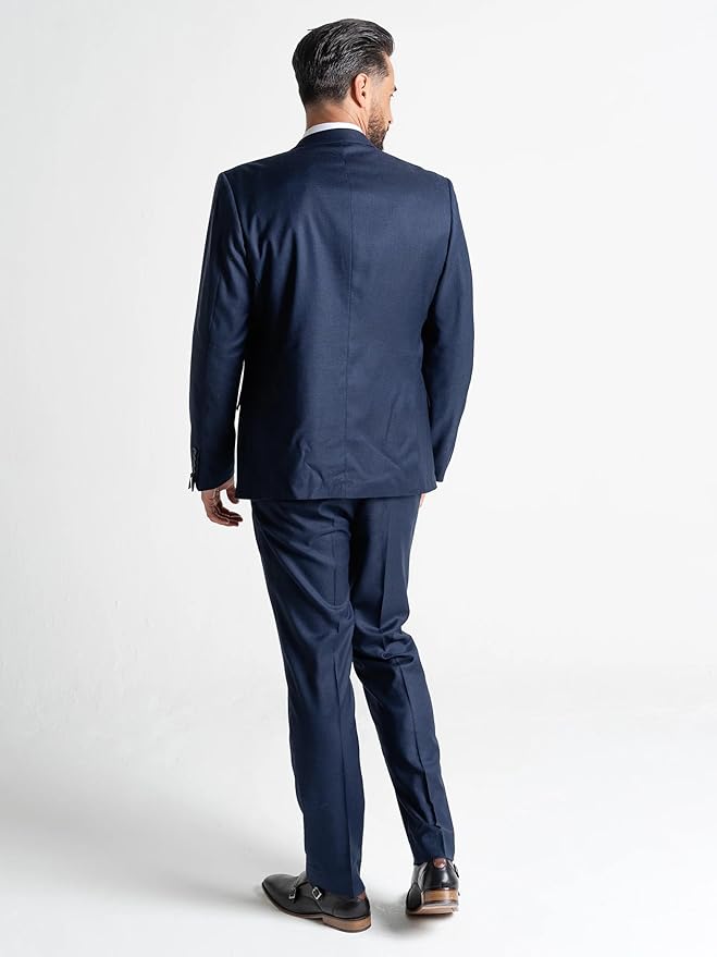 Navy Three-Piece Suit â€“ Slim Fit, Notch Lapel, Single-Breasted, Two-Button Closure â€“ Ideal for Weddings and Formal Events-Edward - The Tie Company