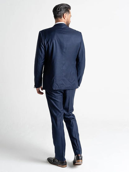 Navy Three-Piece Suit â€“ Slim Fit, Notch Lapel, Single-Breasted, Two-Button Closure â€“ Ideal for Weddings and Formal Events-Edward - The Tie Company