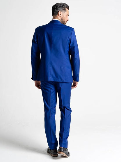 Buy Haris Mens Blue Slim Fit Three Piece Suit - Wedding, Office, Business, Formal Event Suit, Order Suit Online - The Tie Company