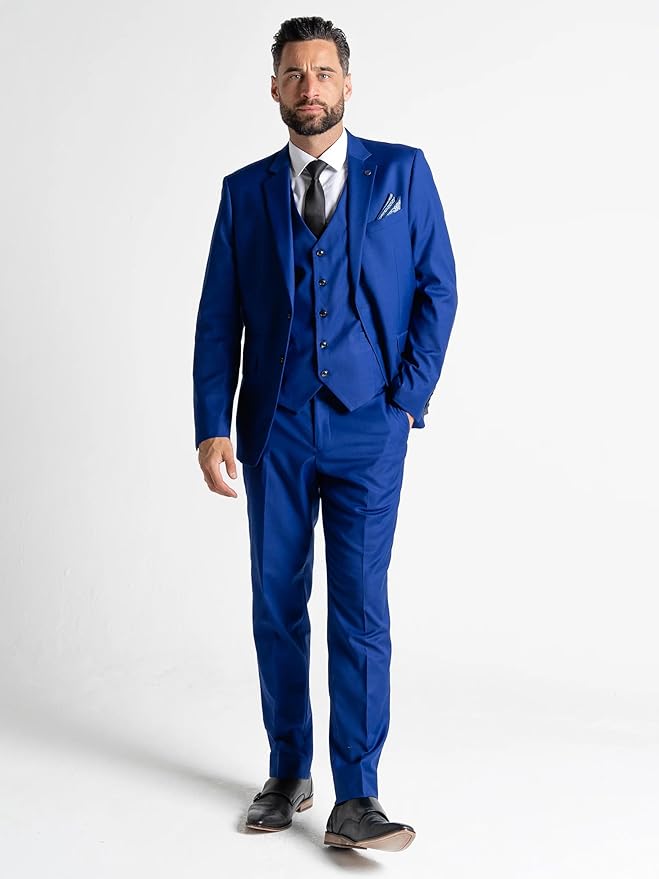 Haris Blue 3-Piece Slim Fit Suit for Men