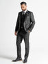 Men’s Dark Green Tweed Black Checked 3-Piece Tailored Fit Suit