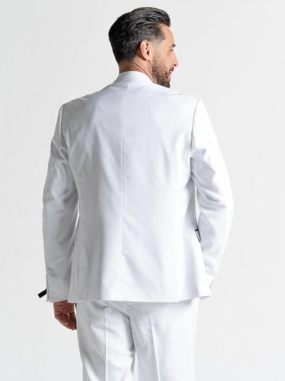 Buy Henry Mens White Slim Fit Three Piece Suit - Weddings, Office, Meeting Formal Event Suit Order Suit Online - The Tie Company