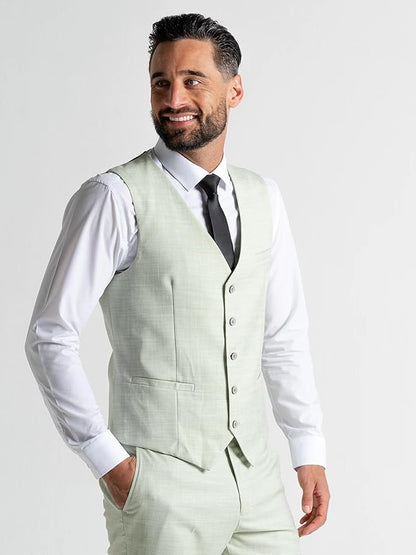 Edward Pastel Green Three-Piece Suit â€“ Slim Fit, Notch Lapel, Single-Breasted, Two-Button Closure â€“ Ideal for Weddings and Formal Events - The Tie Company