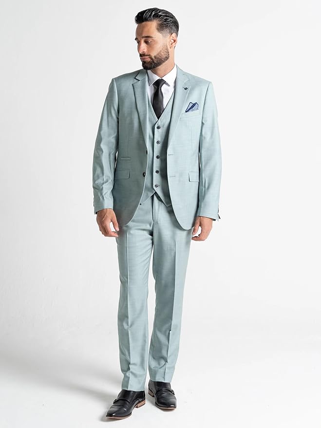 Edward Men’s Mint Green 3-Piece Slim Fit Suit