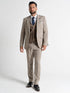 Charlie Men’s Light Brown Slim-Fit 3-Piece Suit with Waistcoat