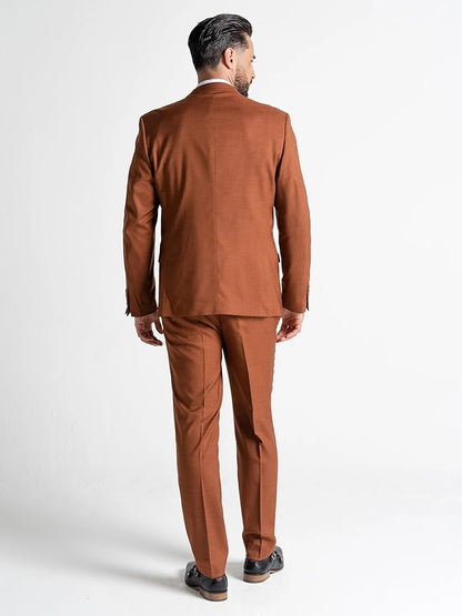 Edward Bronze Three-Piece Suit â€“ Slim Fit, Notch Lapel, Single-Breasted, Two-Button Closure â€“ Ideal for Weddings and Formal Events - The Tie Company
