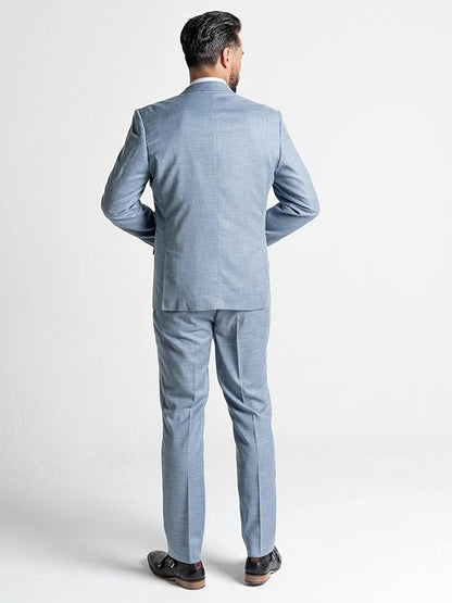 Edward Pastel Blue Three-Piece Suit â€“ Slim Fit, Peak Lapel, Single-Breasted, Two-Button Closure â€“ Ideal for Weddings and Formal Events - The Tie Company