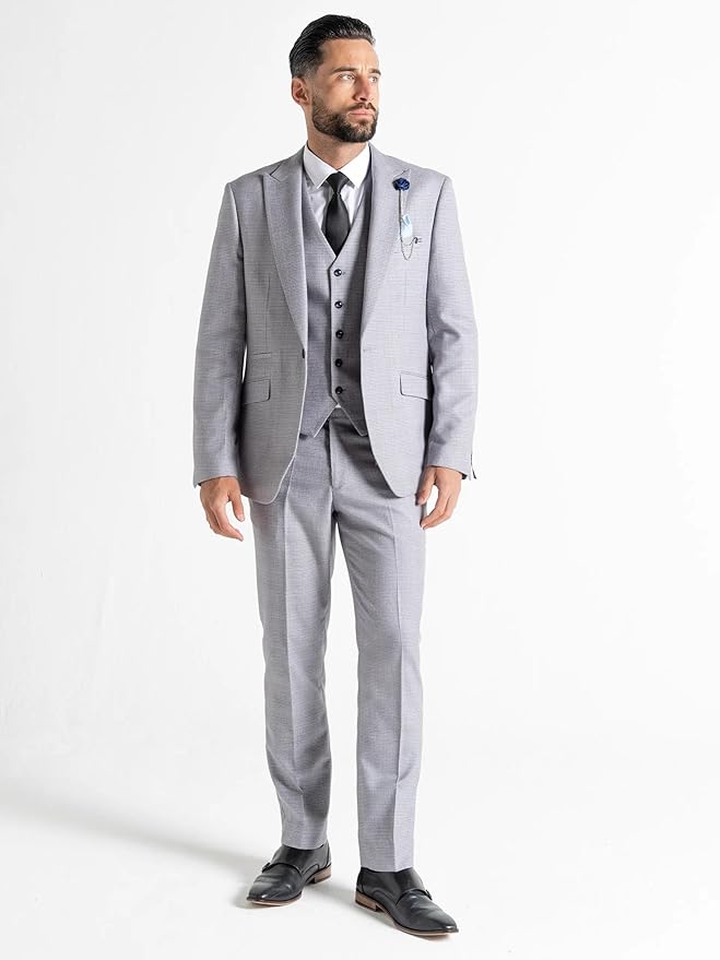 Men’s Light Grey Three-Piece Suit