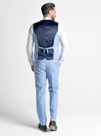Buy Henry Mens Blue Slim Fit Three Piece Suit - Weddings, Office, Meeting, Formal, Events Suit, Order Suit Online. - The Tie Company