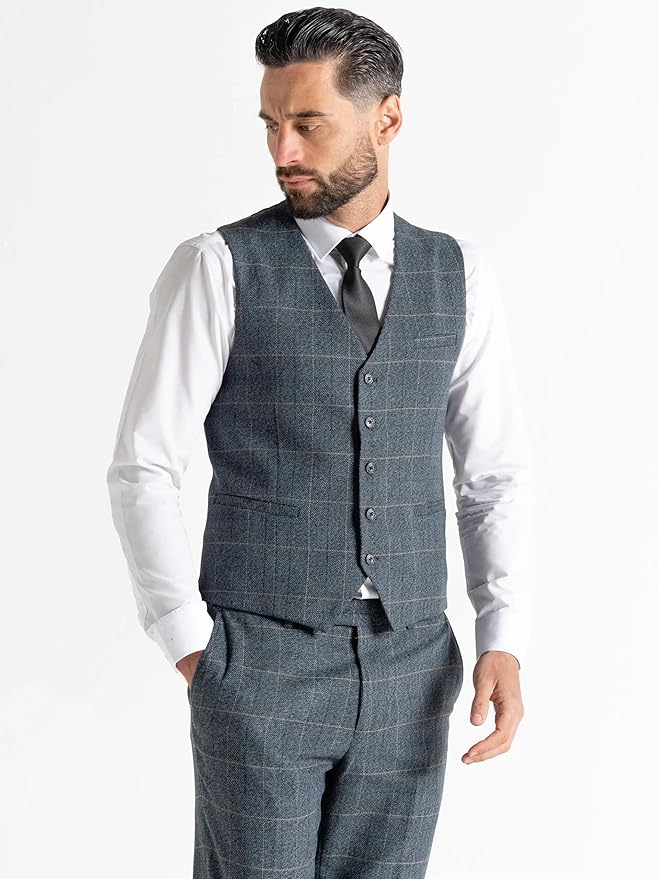 Buy Kensington Mens Slim Fit Wool Blue Three Piece Suit - Weddings , Besiness, Office, Formal Events Suit Order Suit Online - The Tie Company