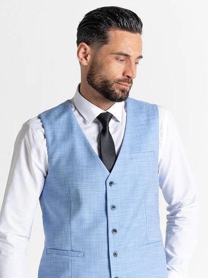 Buy Henry Mens Blue Slim Fit Three Piece Suit - Weddings, Office, Meeting, Formal, Events Suit, Order Suit Online. - The Tie Company