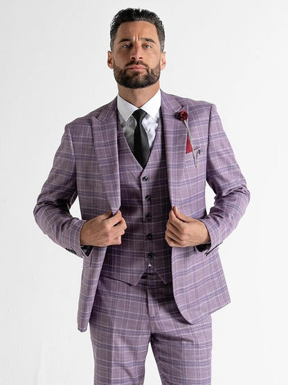 Buy Mens Kensington Lilac Tailored Fit Three Peace Suit â€“ Weddings, Business, and Formal Occasions Suit Order Suit Online - The Tie Company