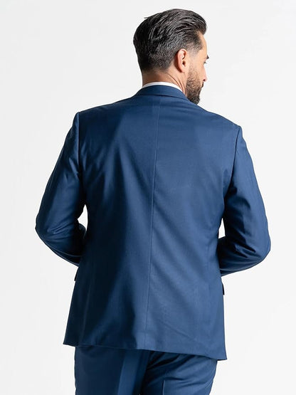 Blue Three Piece Suit - Slim Fit Blazer, Trousers &amp; Waistcoat, Notch Lapel, Complimentary Pocket Square &amp; Tie, Perfect for Formal Occasions - Haris - The Tie Company