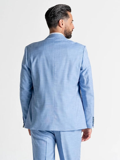 Buy Henry Mens Blue Slim Fit Three Piece Suit - Weddings, Office, Meeting, Formal, Events Suit, Order Suit Online. - The Tie Company