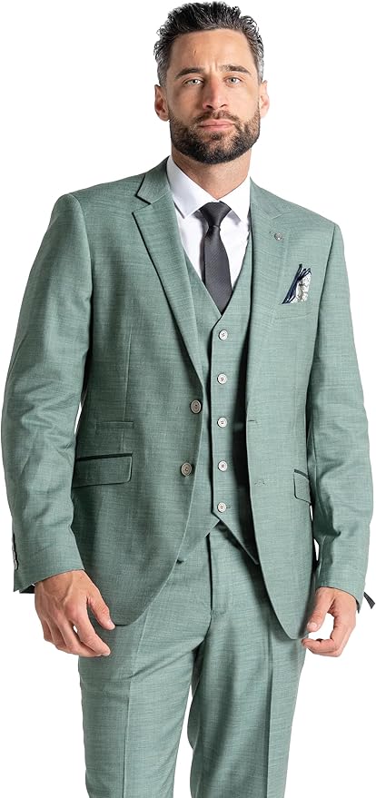 Buy Henry Mens Green Slim Fit Three Piece Suit - Wedding, business, Formal, Event Suit Order Suit Online - - The Tie Company