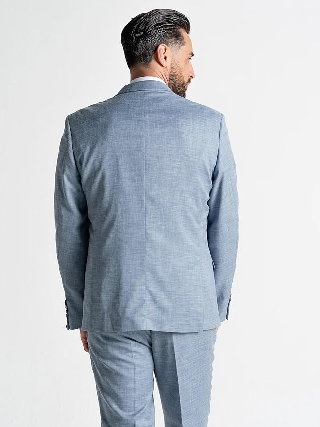 Edward Pastel Blue Three-Piece Suit â€“ Slim Fit, Peak Lapel, Single-Breasted, Two-Button Closure â€“ Ideal for Weddings and Formal Events - The Tie Company