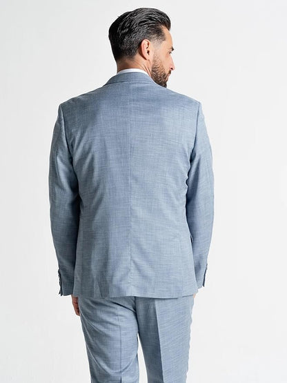 Edward Pastel Blue Three-Piece Suit â€“ Slim Fit, Peak Lapel, Single-Breasted, Two-Button Closure â€“ Ideal for Weddings and Formal Events - The Tie Company