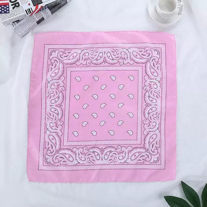 Baby Pink Paisley Cotton Bandana - Aamera Fashion