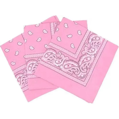 Baby Pink Paisley Cotton Bandana in 3 Pack - Aamera Fashion