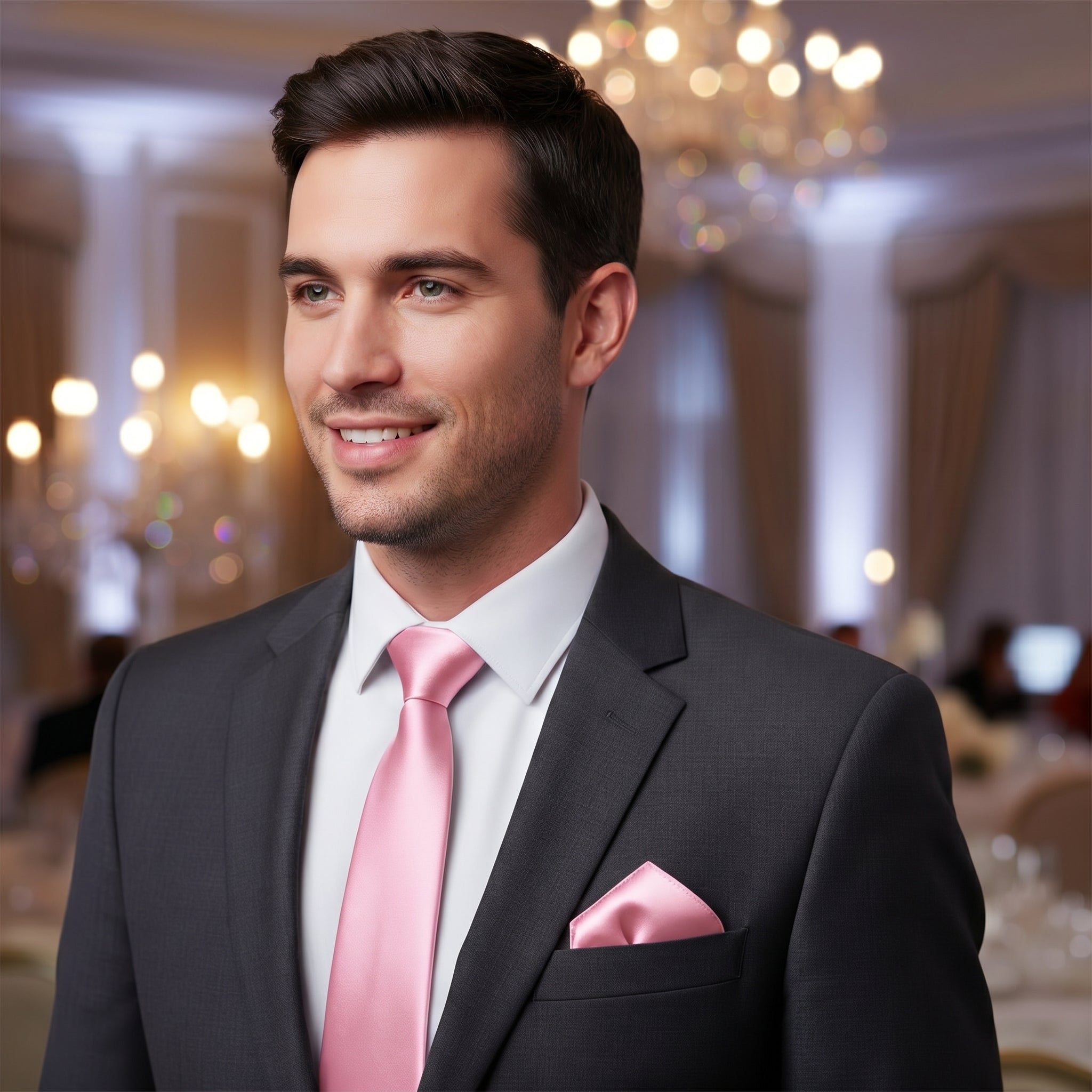 Baby Pink pocket squares for suits