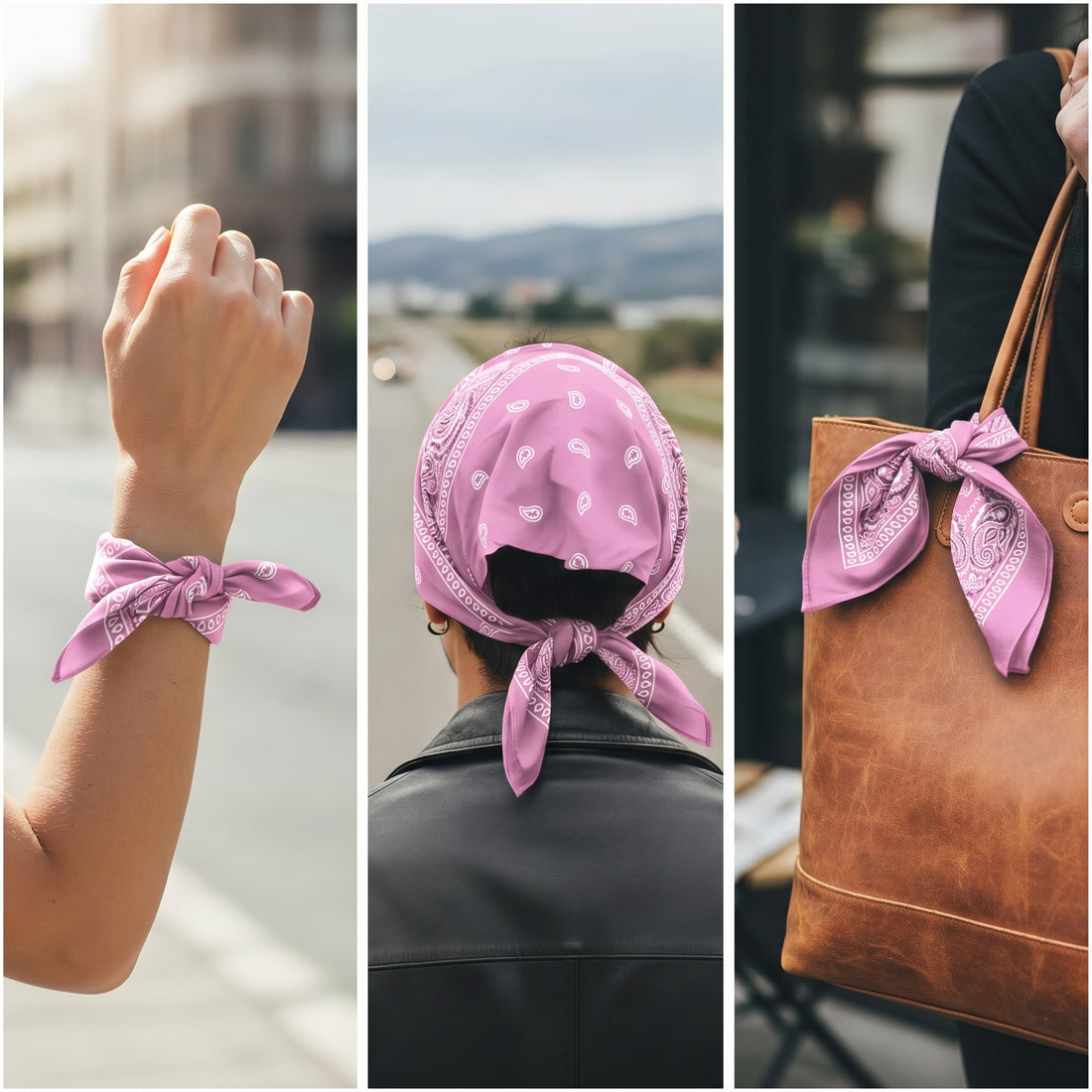 Baby Pink Paisley Cotton Bandana