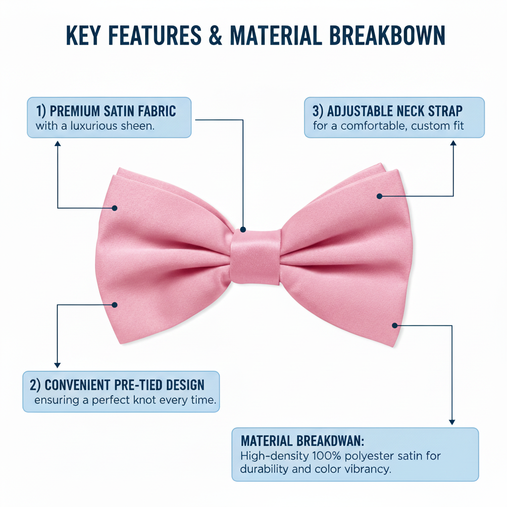 Baby Pink Bow Tie for Men